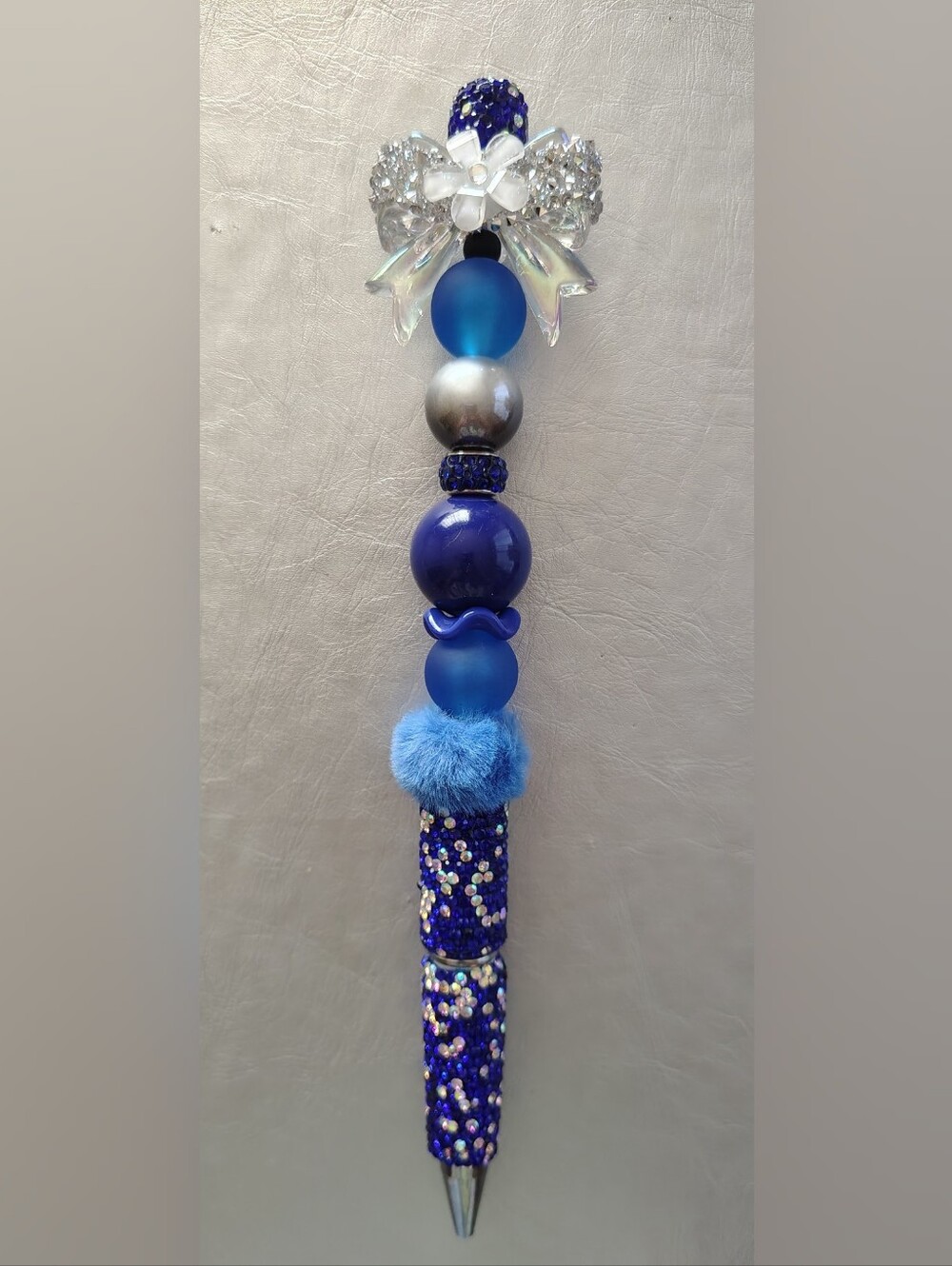 Royal Blue Handmade Beaded Pen